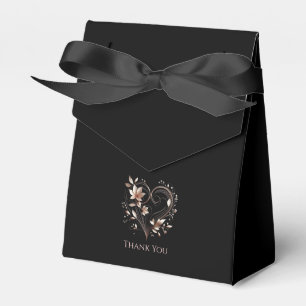Modern Rose Gold Flowers-Wedding Thank you Favour Box