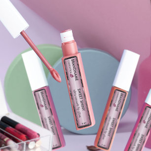 Modern Rose Gold Foil Agate Glitter Lip Gloss Cute