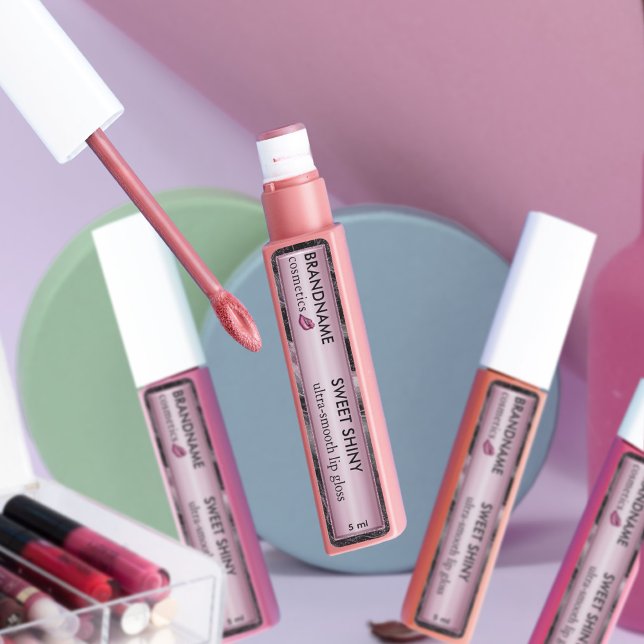 Modern Rose Gold Foil Agate Glitter Lip Gloss Cute (Creator Uploaded)