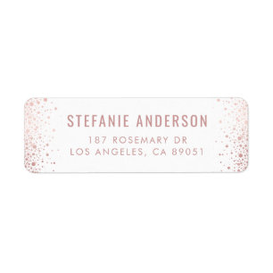 Modern Rose Gold Foil Confetti Dots White Wedding