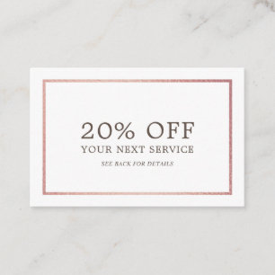 Modern Rose Gold Foil - Discount Voucher Card