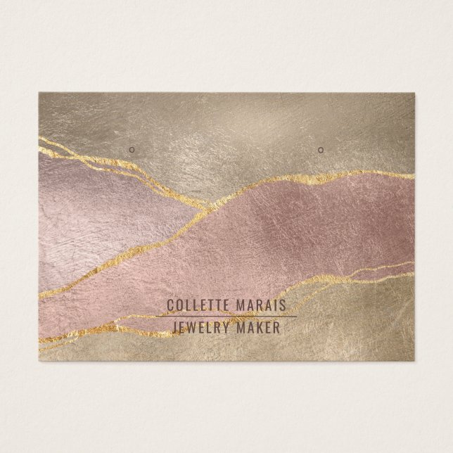 Modern Rose Gold Foil Gold Glitter Earring Display (Front)