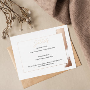 Modern Rose Gold Foil Paint Stripe enclosure card