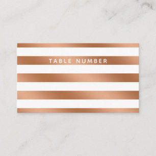 Modern Rose Gold Foil Seating Wedding Table Number Place Card