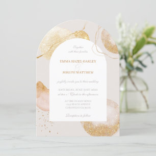 Modern rose gold glam Wedding Invitation