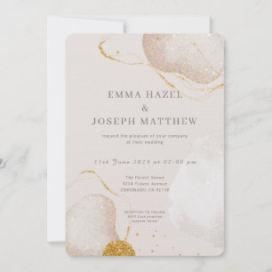 Modern rose gold glam Wedding Invitation
