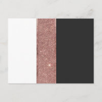 Modern Rose Gold Glitter Black White Colour Blocks
