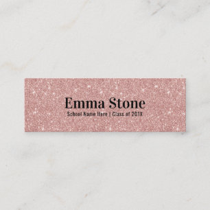 Modern Rose Gold Glitter Graduation Name Insert