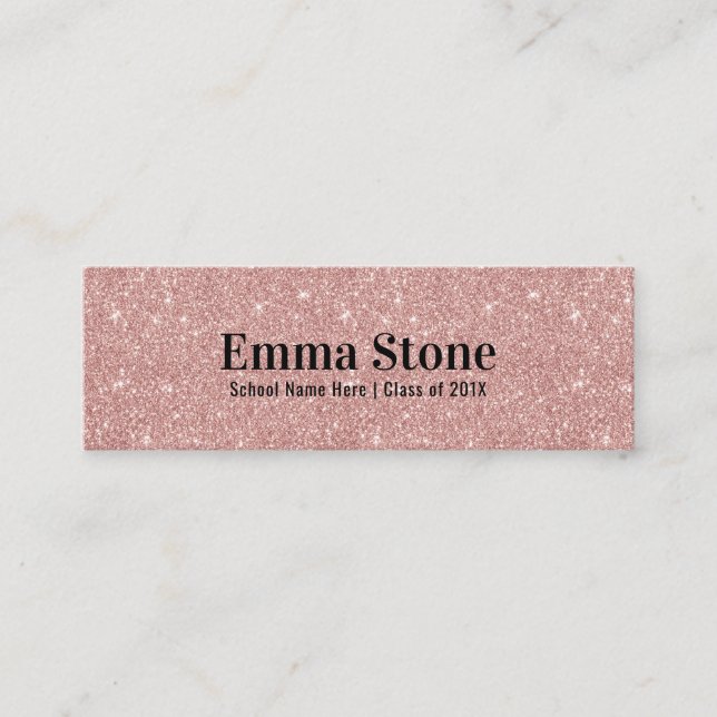 Modern Rose Gold Glitter Graduation Name Insert (Front)