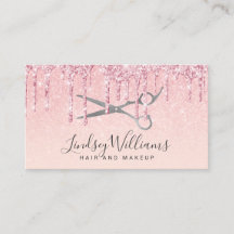 Modern rose gold glitter hair & makeup scissors