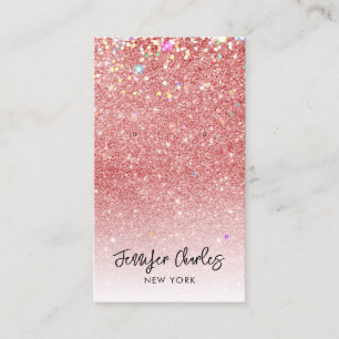 Modern rose gold glitter jewellery earring display business card