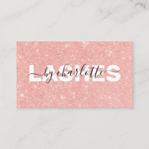 Modern Rose Gold Glitter Makeup Artist Hair Salon Business Card