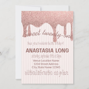 Modern Rose Gold Glitter Save The Date