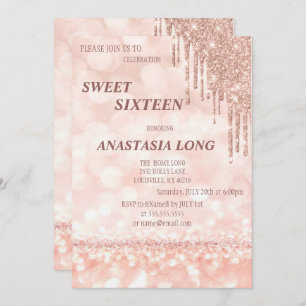 Modern Rose Gold Glitter Save The Date