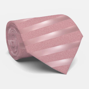 Modern Rose Gold Glitter Stripes Elegant Pattern Tie