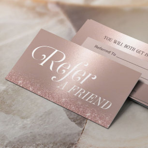 Modern Rose Gold Glitter Typography Referral