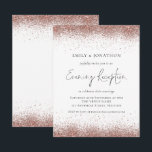 Modern Rose Gold Glitter Wedding Reception Invitation<br><div class="desc">Modern Rose Gold Glitter Wedding Reception. Available digitally and printed. A set handwritten style for Evening Reception and the rest of the text you can easily personalise.</div>