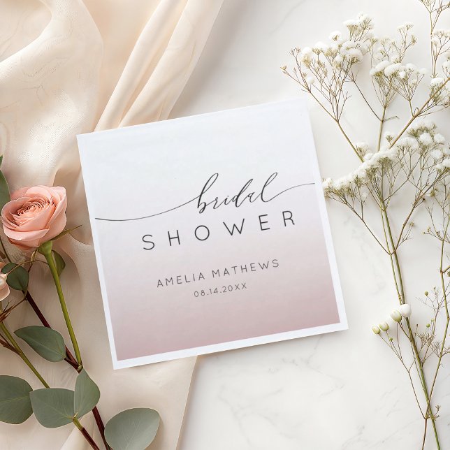 Modern Rose Gold Gradient Bridal Shower Napkin (Creator Uploaded)