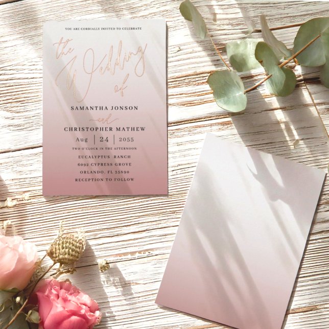Modern Rose gold Gradient The Wedding Of (Creator Uploaded)