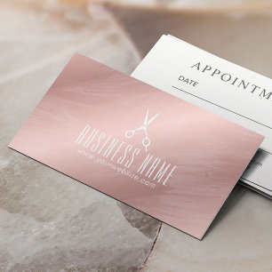 Modern Rose Gold Hair Salon Stylist Appointment Card