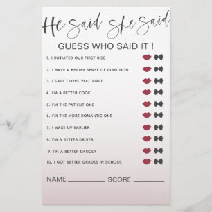 Modern Rose Gold He Said She Said Bridal Shower Flyer