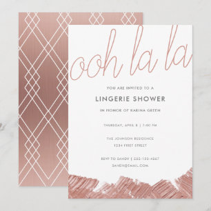 Modern Rose Gold Lingerie Shower Invite