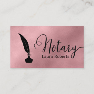 Modern Rose Gold Loan Signing Agent Business Card