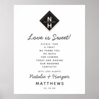 Modern Rose Gold Love is Sweet Treat Wedding Sign