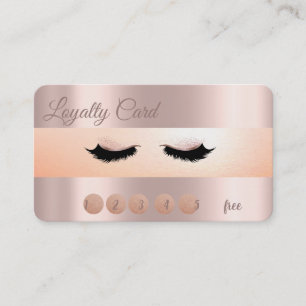 Modern Rose Gold Makeup,Faux Lashes Loyalty Card