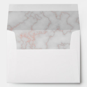 Modern Rose Gold Marble Stone Wedding 5x7 Envelope