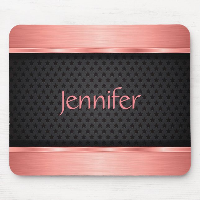 Modern Rose Gold Metalic Mouse Mat (Front)