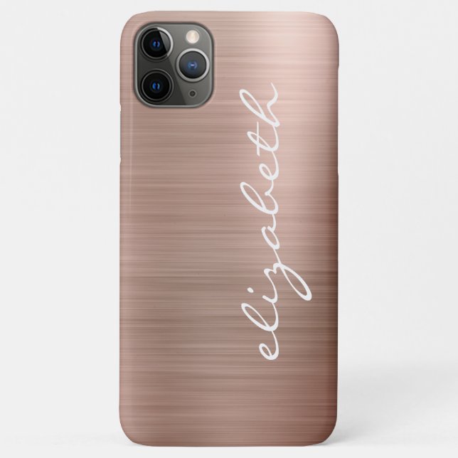 Modern Rose Gold Metallic Personalised Script Case-Mate iPhone Case (Back)
