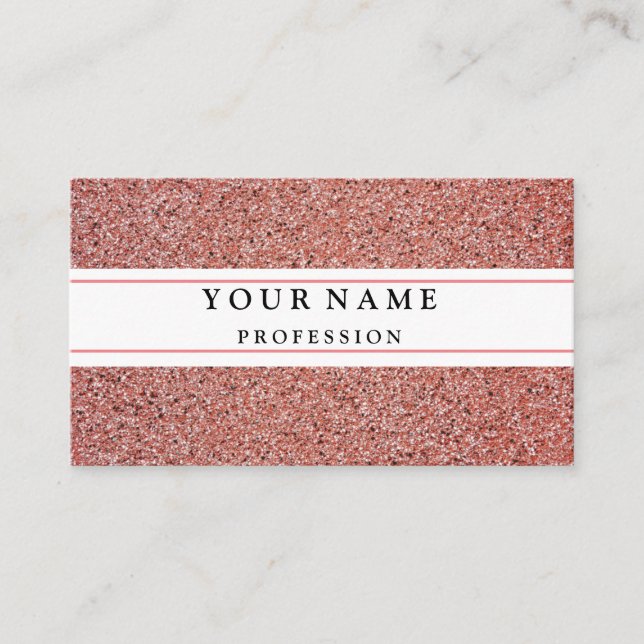 Modern Rose Gold Minimal Silk Metallic White Busin Business Card (Front)