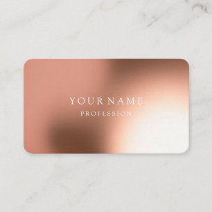 Modern Rose Gold Minimal Silk Metallic White Business Card