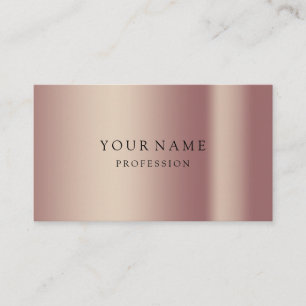 Modern Rose Gold Minimal Silk Metallic White Business Card