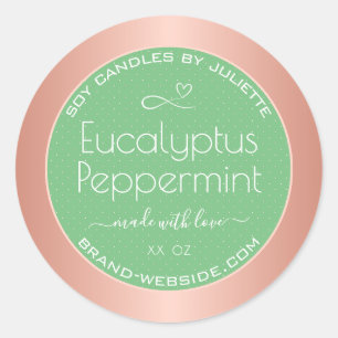 Modern Rose Gold Packaging Labels Light Green Mint