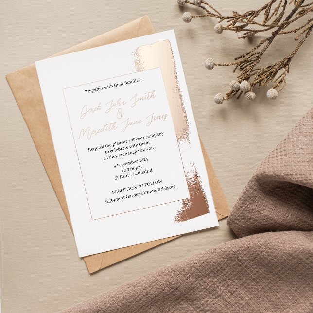Modern Rose Gold Paint Stripe Wedding (Creator Uploaded)