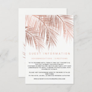 Modern rose gold palm tree insert details wedding