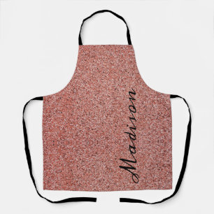 Modern Rose Gold Pink Glitter Personalised Apron