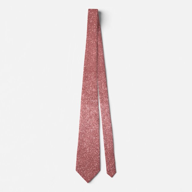 Modern Rose Gold Pink Glitter  Tie (Front)