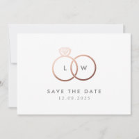 Modern Rose Gold Ring Monogram