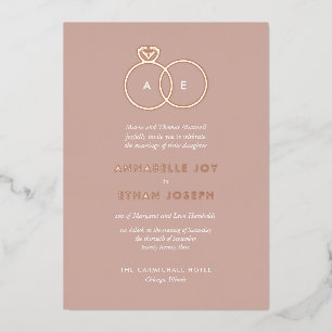 Modern Rose Gold Rings Deep Blush Wedding