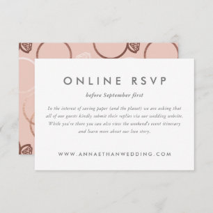 Modern Rose Gold Rings Wedding Online RSVP Card