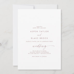 Modern Rose Gold Script Couple & Parents Wedding Invitation