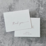 Modern Rose Gold Script Thank You Card<br><div class="desc">This modern rose gold script thank you card is perfect for a minimalist wedding. The simple blush pink rose gold colour design features unique industrial lettering typography with modern boho style. Customisable in any colour. Keep the design minimal and elegant, as is, or personalise it by adding your own graphics...</div>