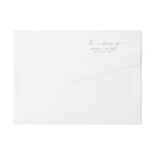 Modern Rose Gold Script Wedding Wrap Around Label