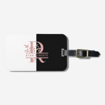 Modern Rose Gold Split Custom Monogram R