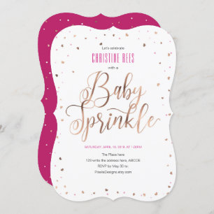 Modern, Rose gold, Sprinkle with Love Invitation