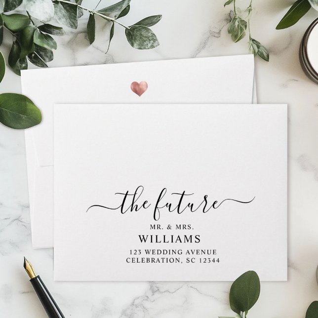Modern Rose Gold The Future Mr and Mrs RSVP Envelope (Creator Uploaded)
