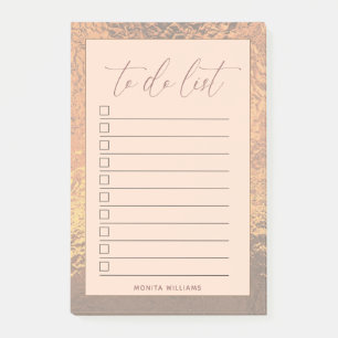 Modern Rose Gold To Do List Personalised Post-it Notes
